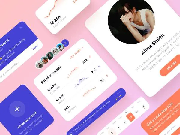 Minimal and Clean UI Elements for Figma and Adobe XD