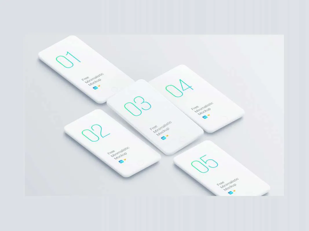 Minimalistic Smartphones Mockups for Figma and Adobe XD