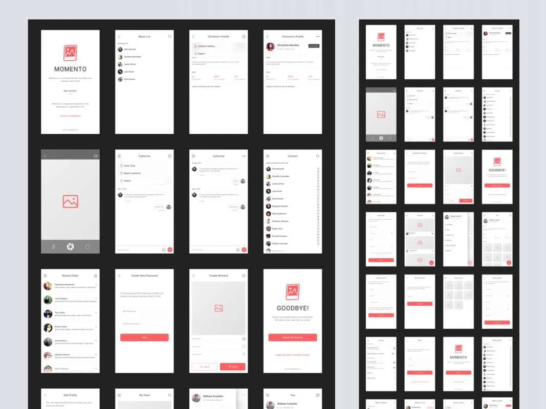 Momento - Free Sketch UI Kit for Figma and Adobe XD