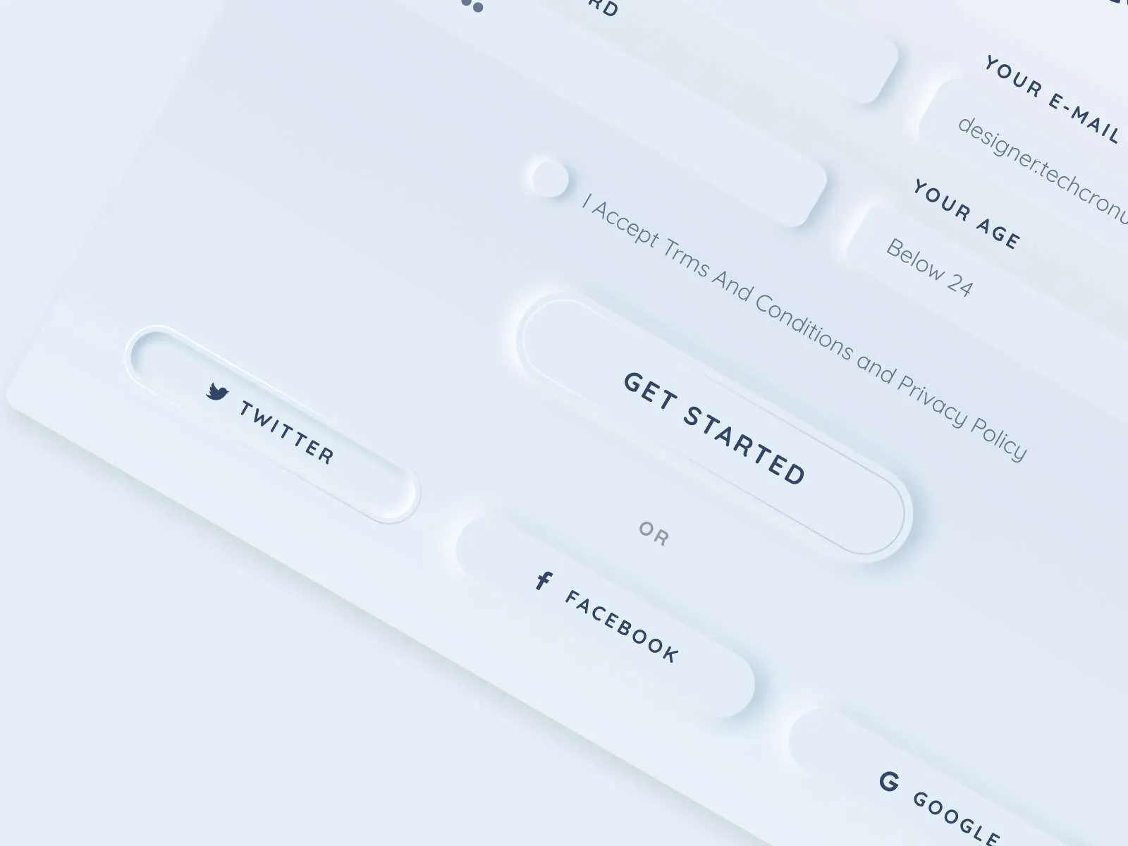 Neomorphism Create an Account for Figma and Adobe XD No 4