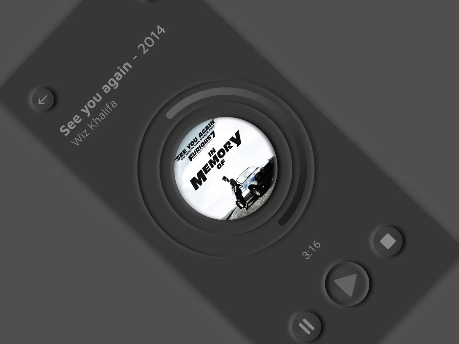 Neomorphism Dark Mode Play Music for Figma and Adobe XD No 4