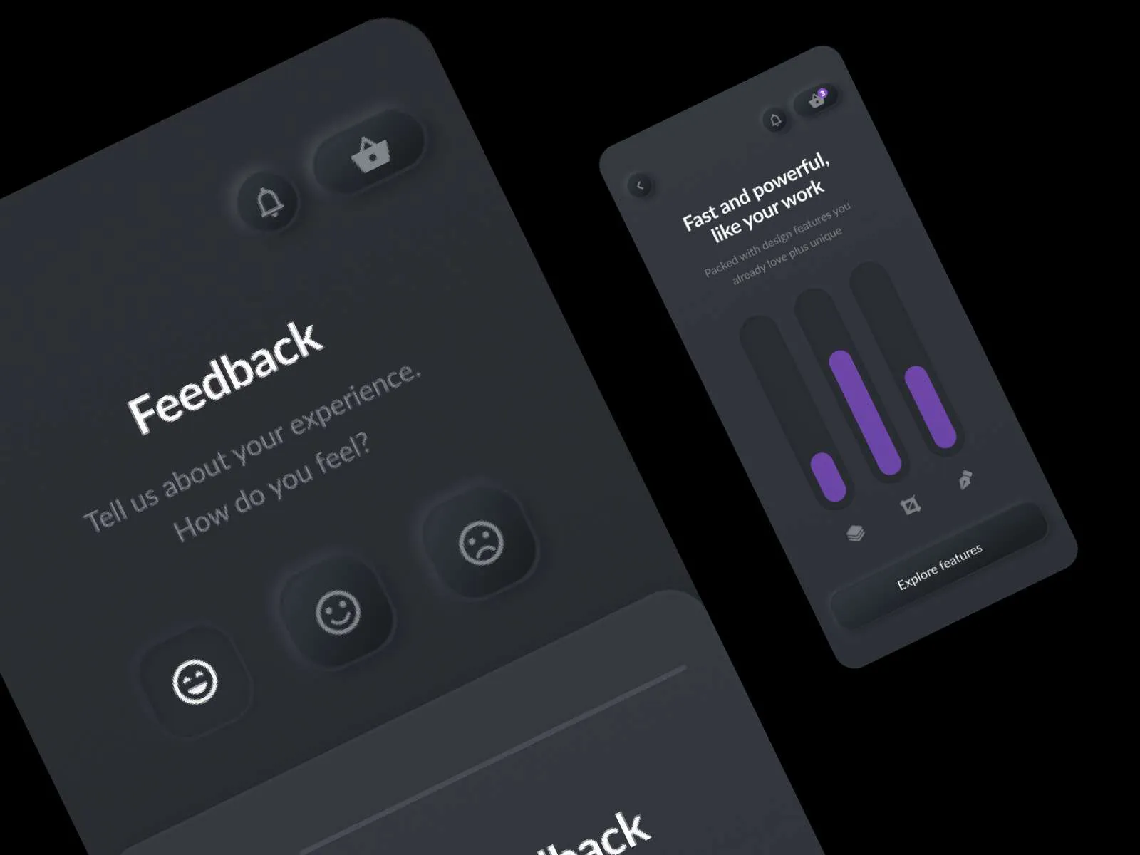 Neumorphic Dark Elements for Figma and Adobe XD No 4
