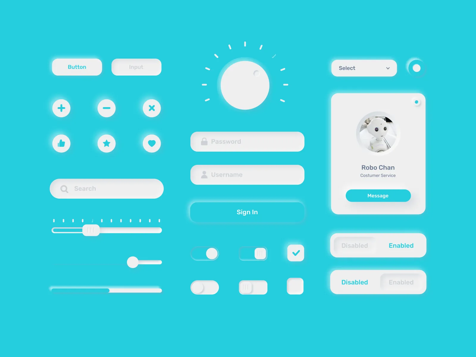 Neumorphism UI Kit for Figma and Adobe XD No 4