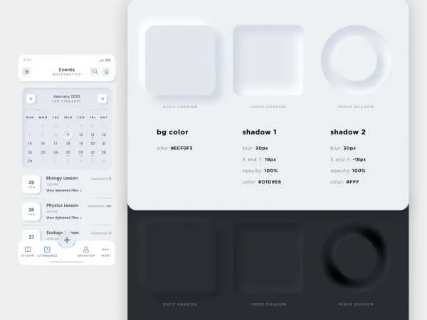 Neumorphism UI Trend for Figma and Adobe XD