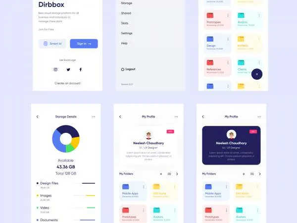 Online Cloud Storage for Figma and Adobe XD
