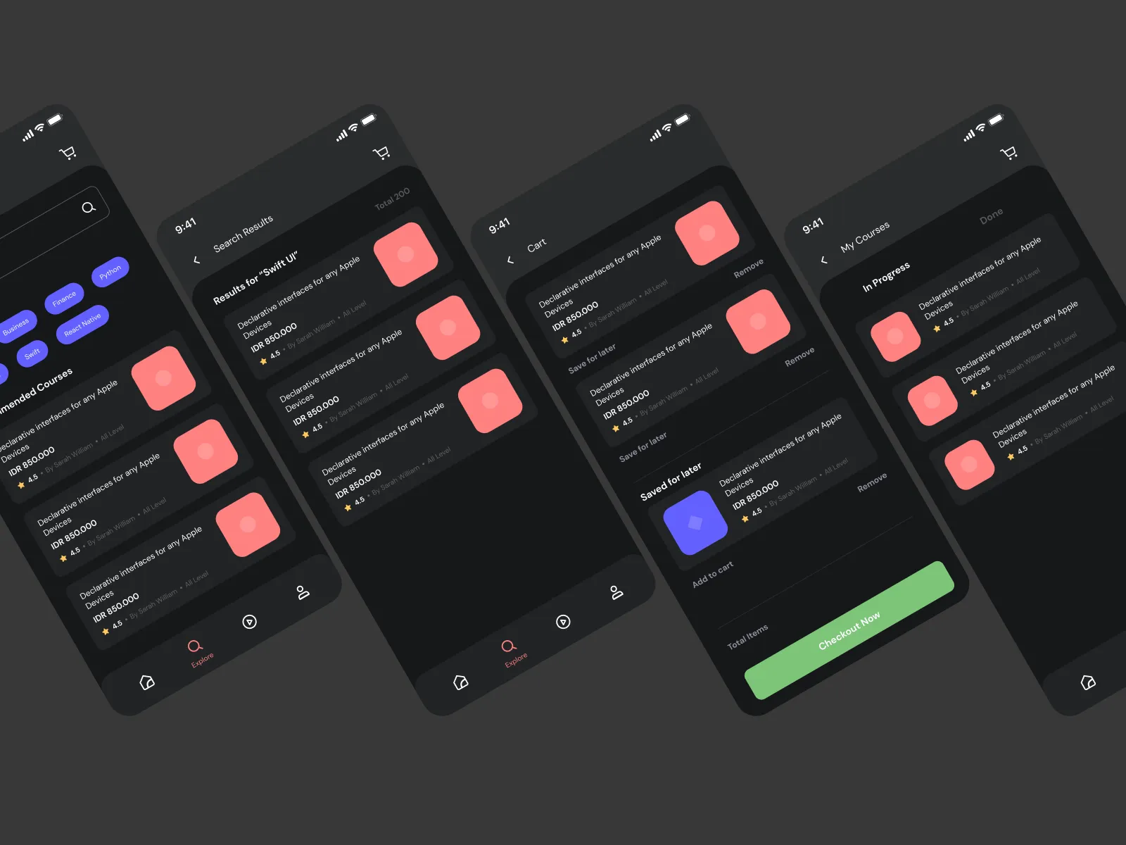 Online Learning UI Kit for Figma and Adobe XD No 4