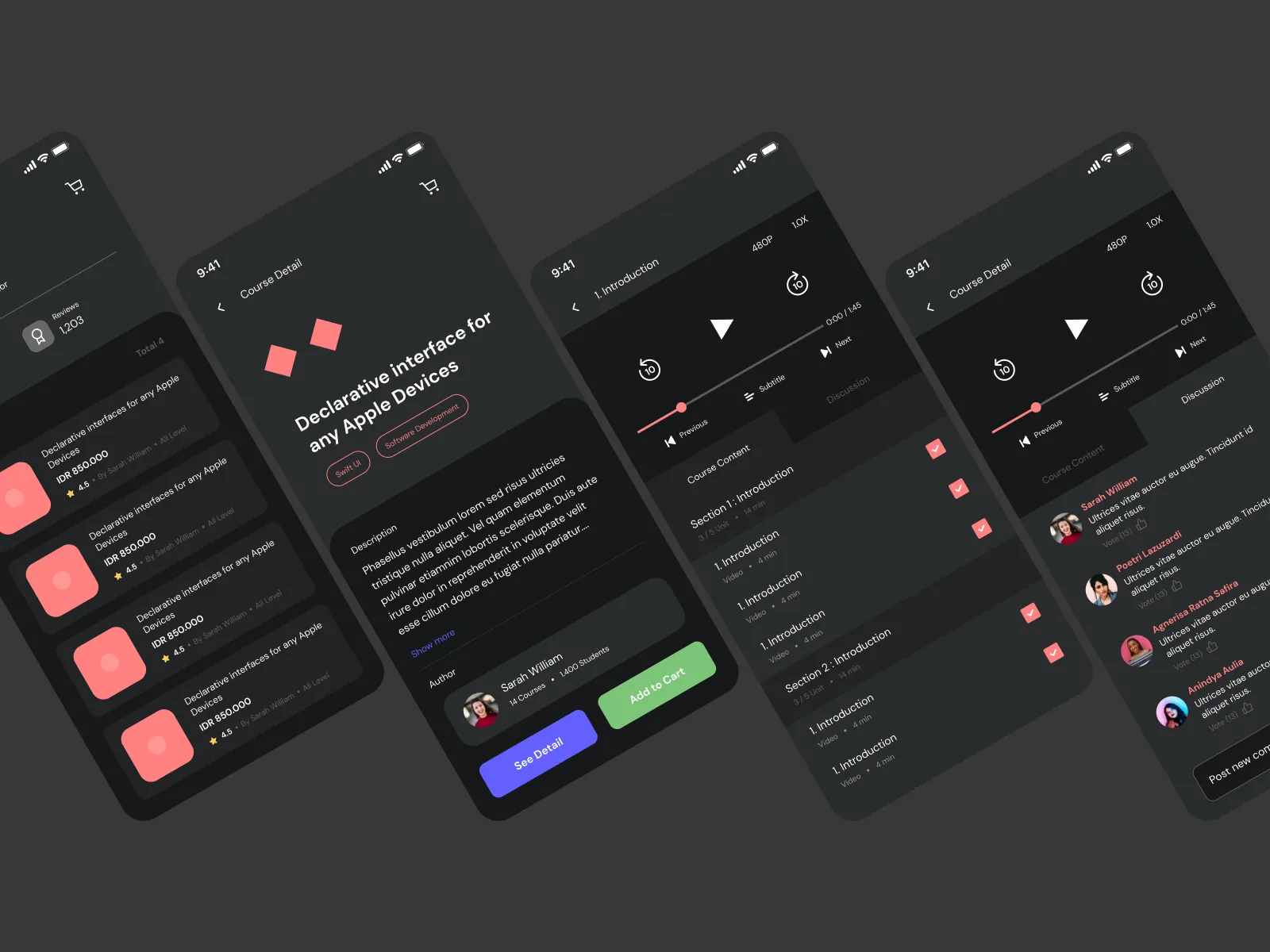 Online Learning UI Kit for Figma and Adobe XD No 4