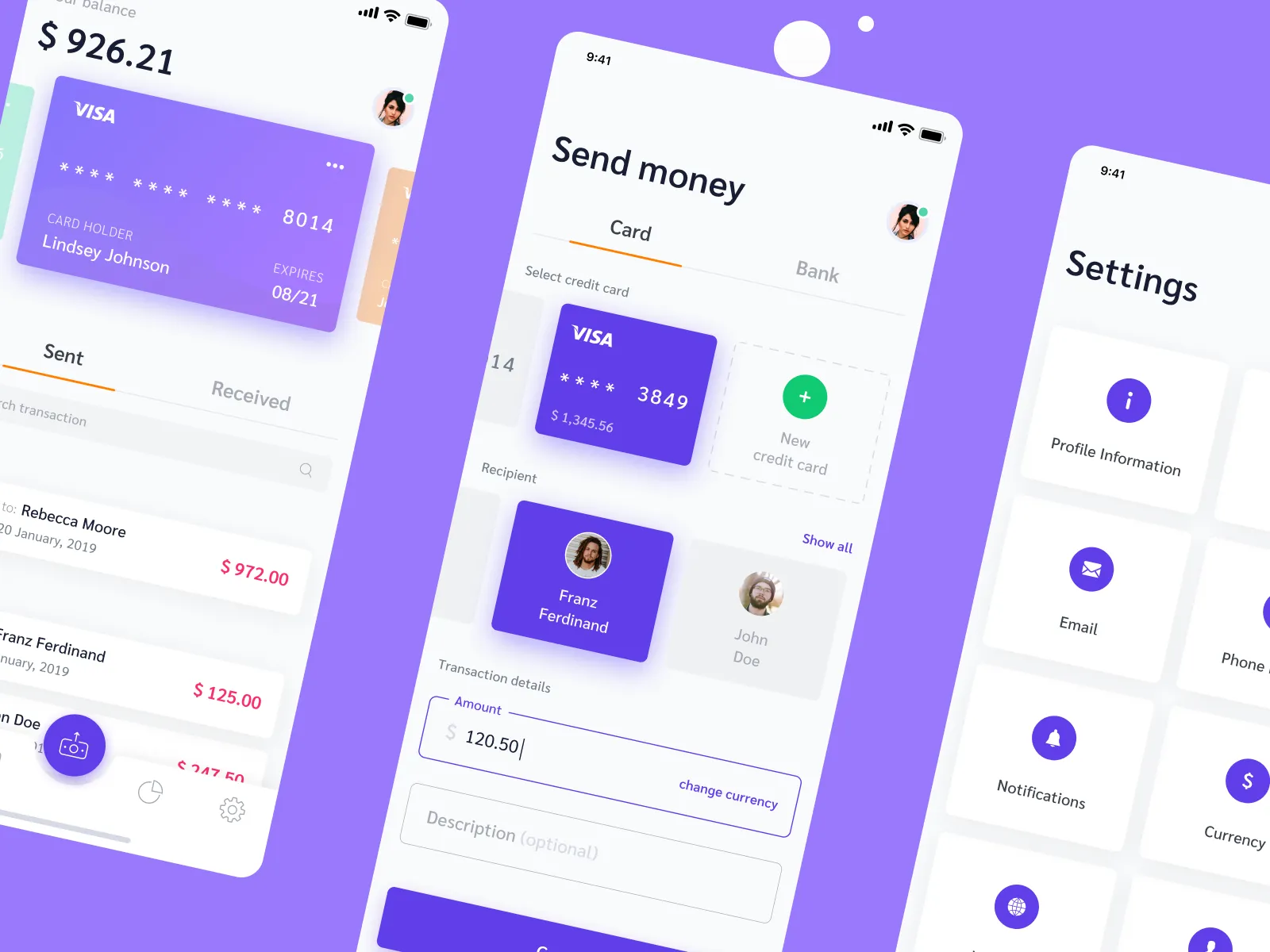 Payment App iOS UI for Figma and Adobe XD No 2
