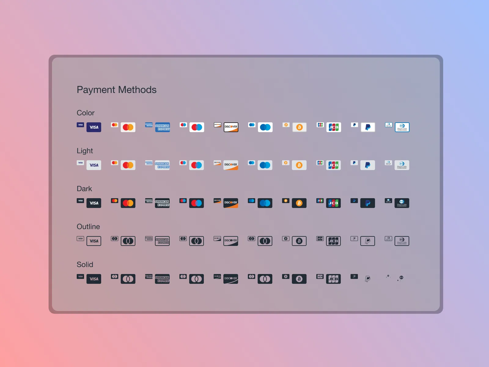 Payment Methods for Figma and Adobe XD No 2