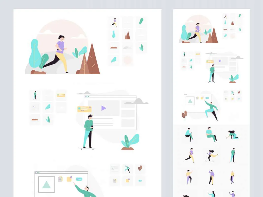 Peach - 100+ Free Illustration System for Figma and Adobe XD
