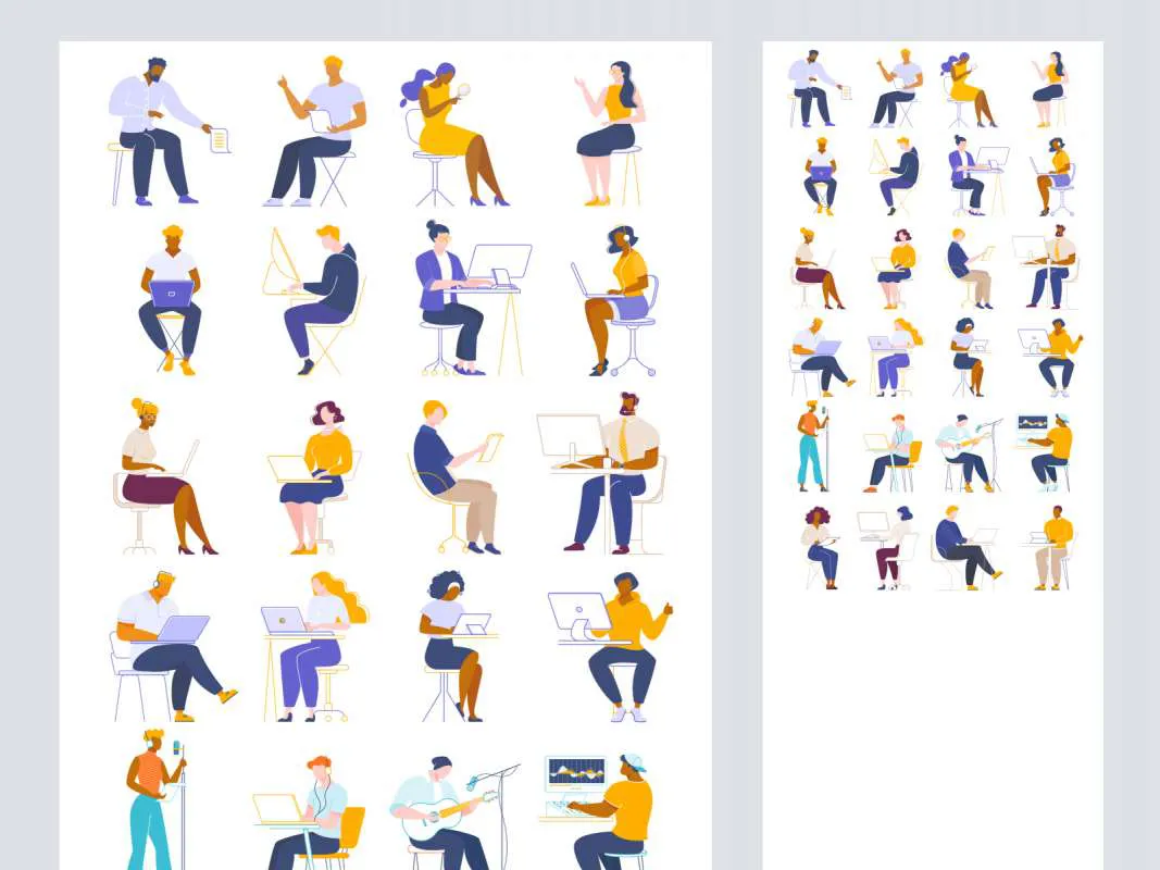 People Working Collaborating Illustrations for Figma and Adobe XD