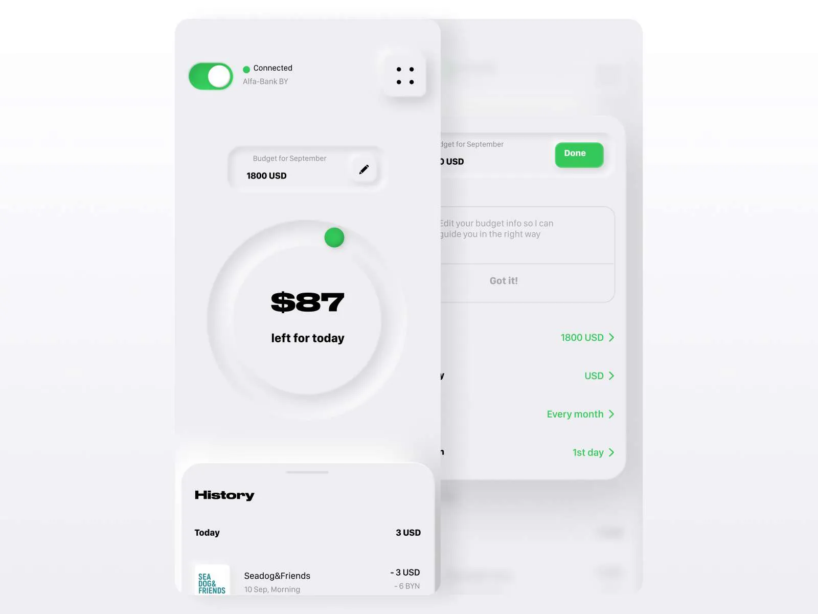Personal Finance Neumorphism for Figma and Adobe XD No 2