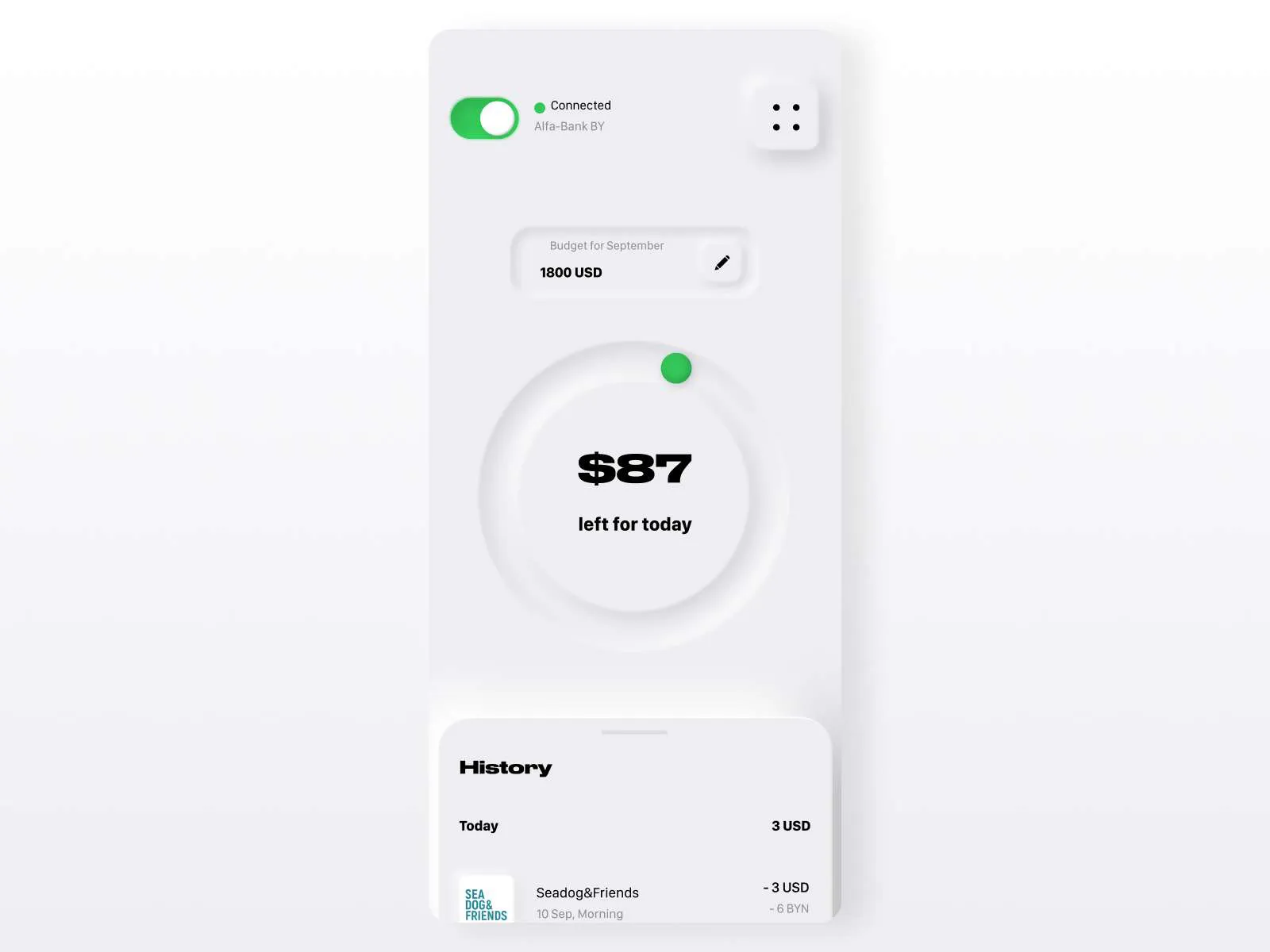 Personal Finance Neumorphism for Figma and Adobe XD No 4