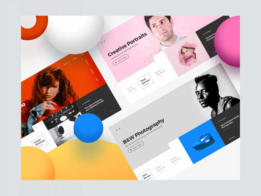 Photography Class Website for Figma and Adobe XD