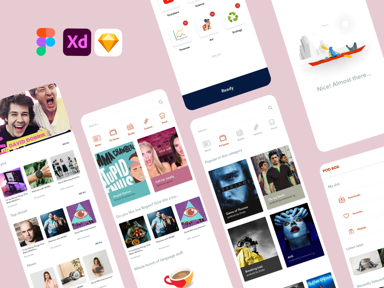 Podcast App Template for Figma and Adobe XD No 2
