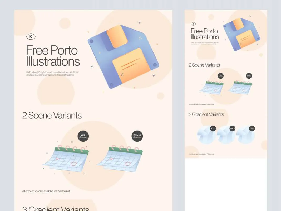 Porto Free Illustrations for Figma and Adobe XD