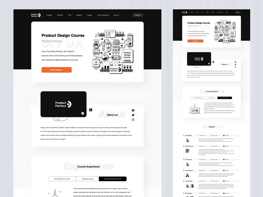 Product Factory Landing Page for Adobe XD for Figma and Adobe XD