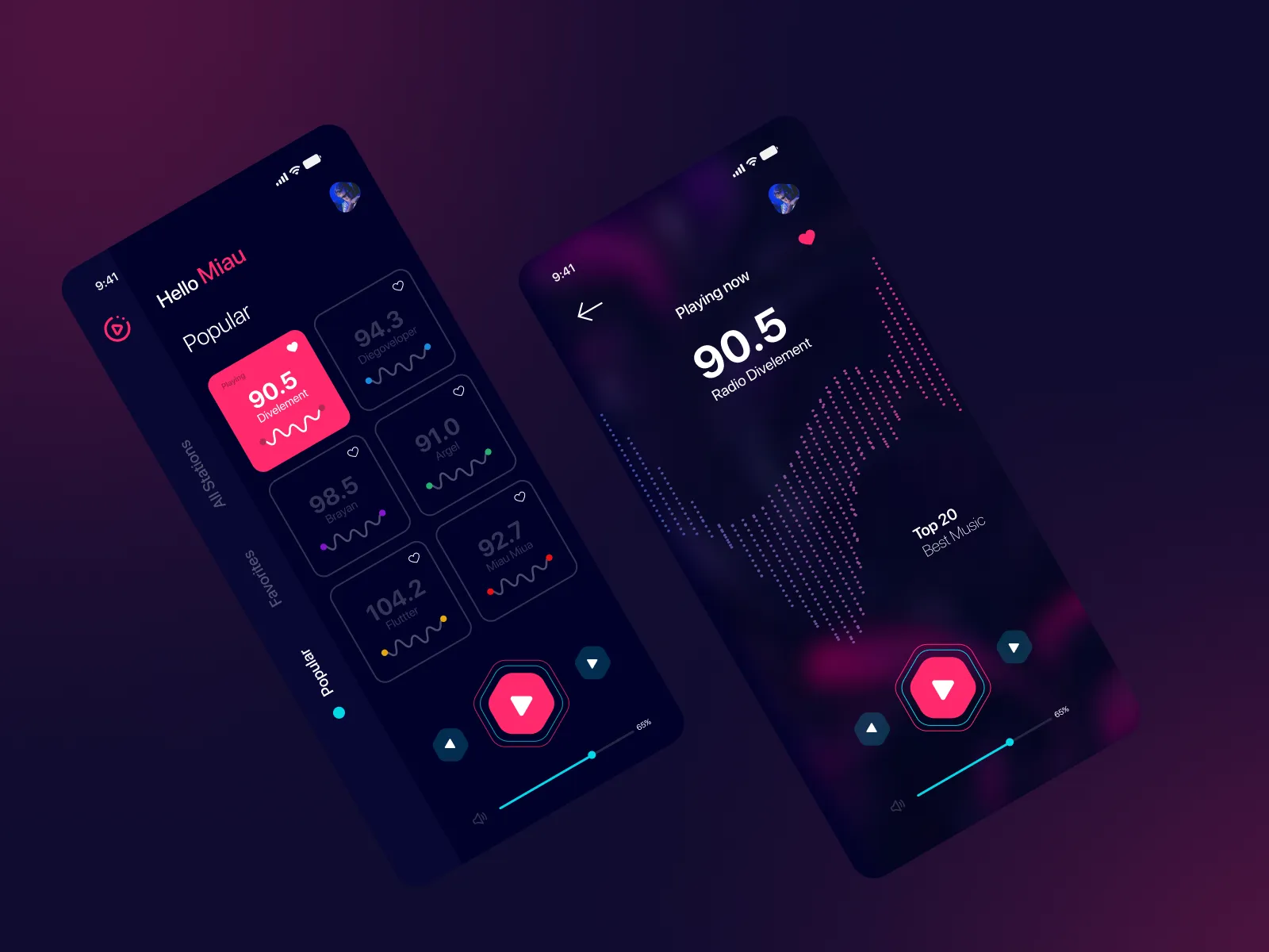 Radio App Concept for Figma and Adobe XD No 2