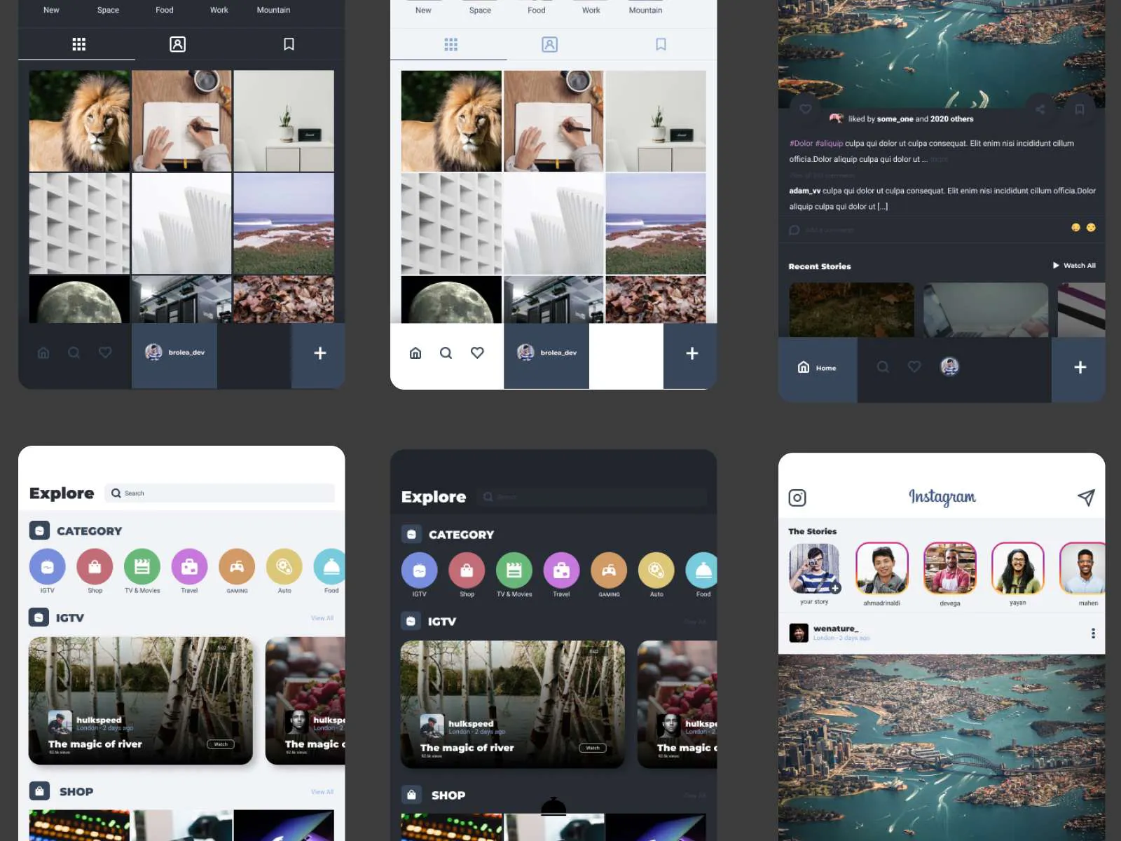 Redesign for Instagram for Figma and Adobe XD No 2