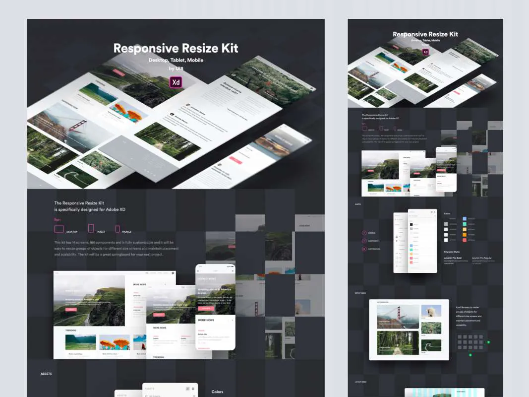 Responsive Resize UI Kit for Adobe XD for Figma and Adobe XD