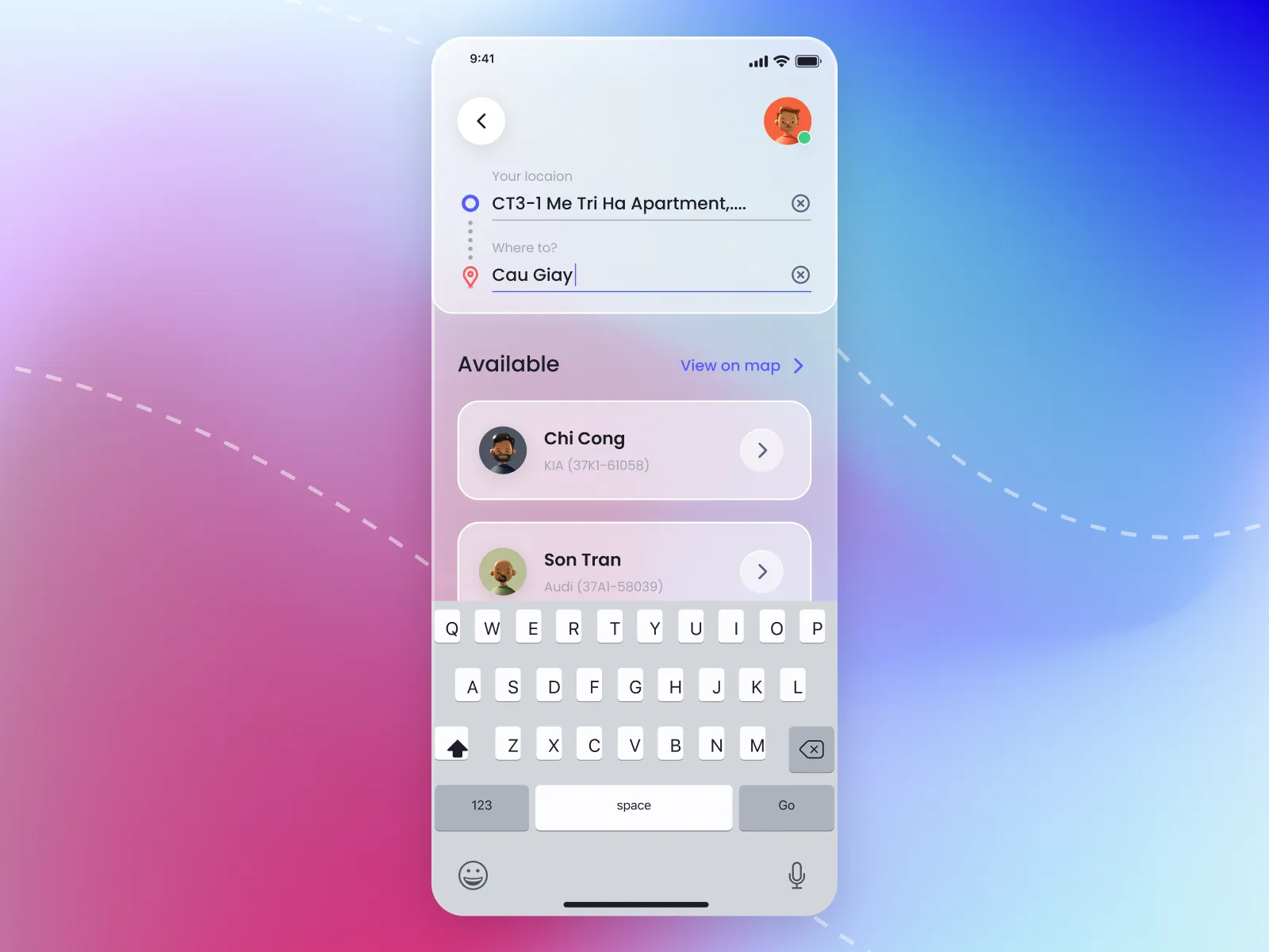 Ride Sharing Mobile App for Figma and Adobe XD No 2