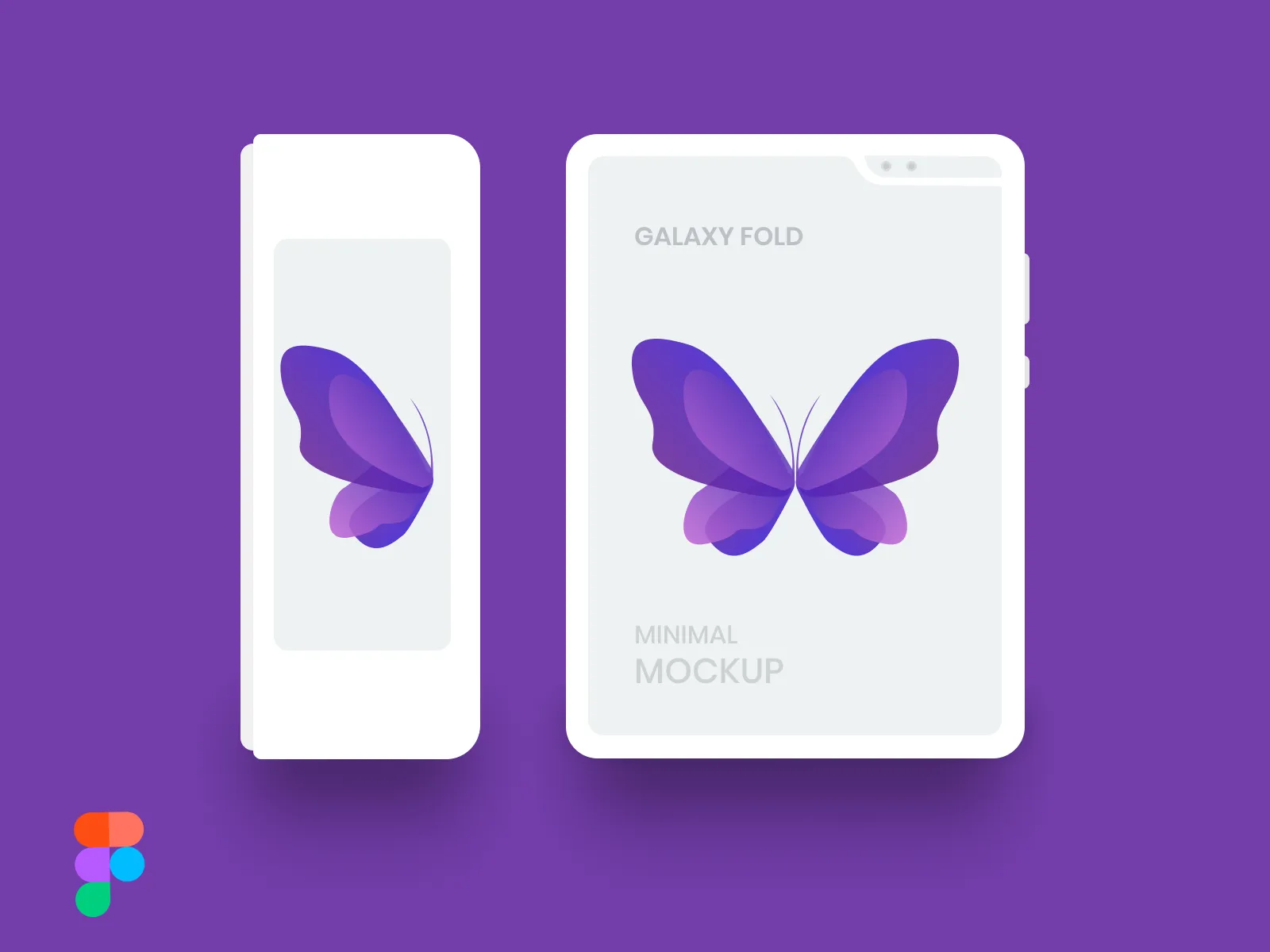 Samsung Galaxy Fold White Mockup  - Free template