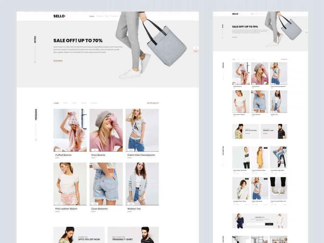 Sello - Mininal E-Commerce Website for Figma and Adobe XD