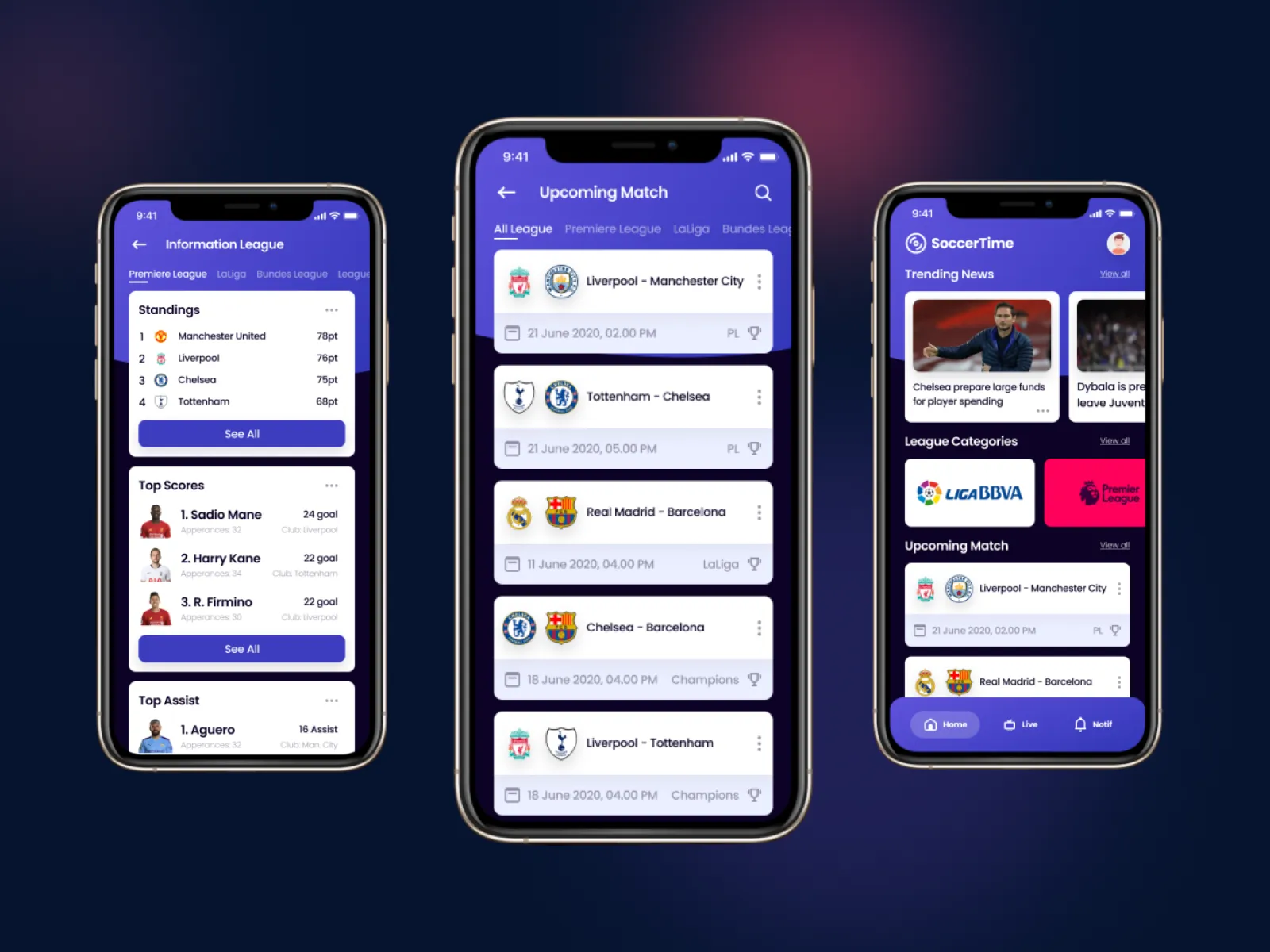 Soccer App for Figma and Adobe XD No 2