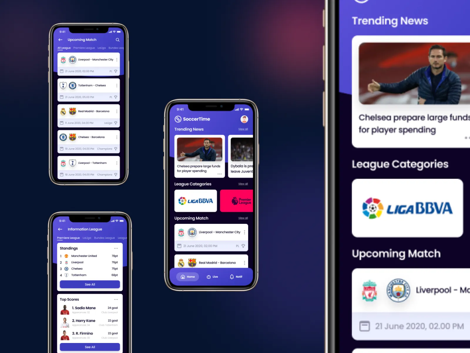 Soccer App for Figma and Adobe XD No 4