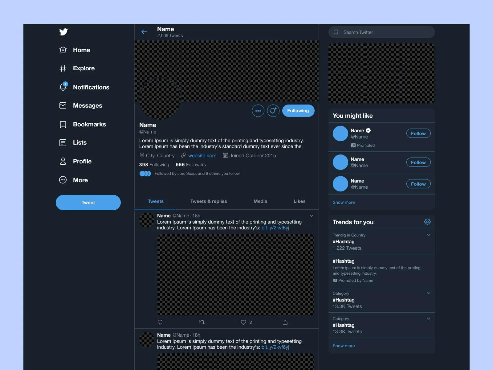 Social Website UI for Figma and Adobe XD No 5