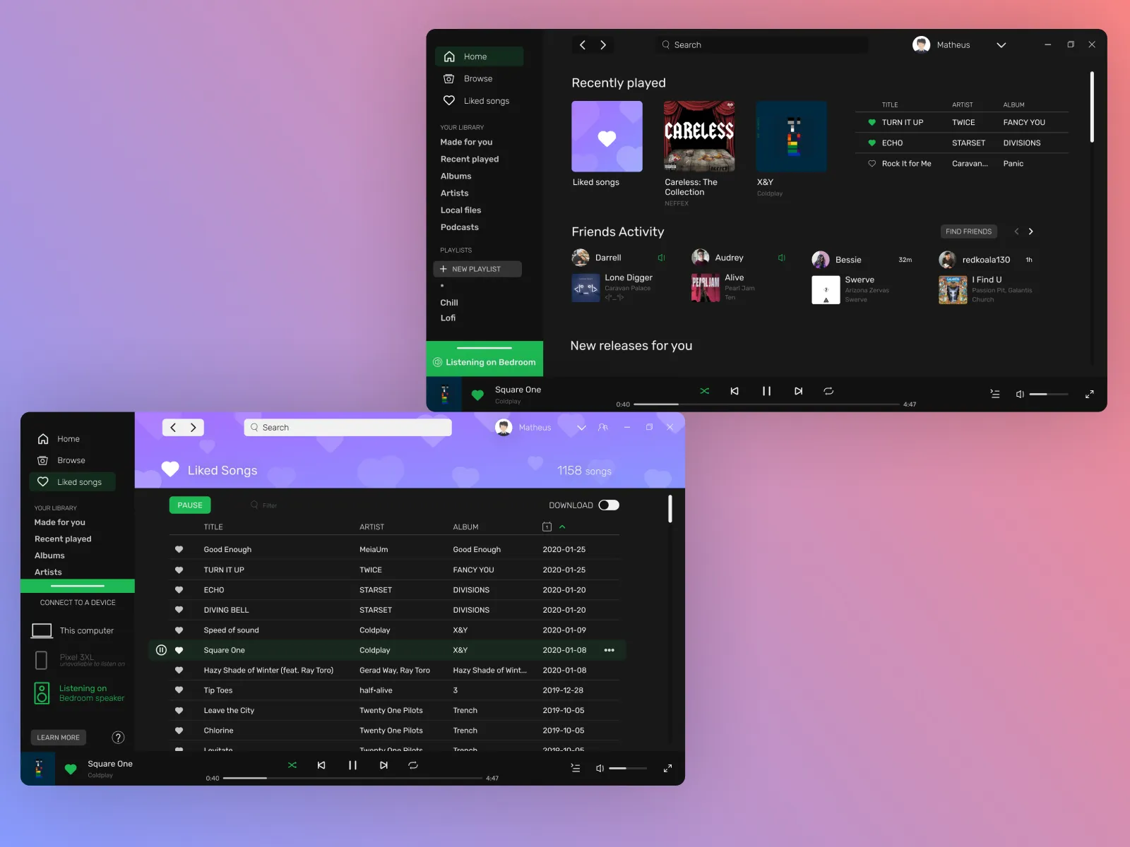 Spotify Desktop App Redesign for Figma and Adobe XD No 4
