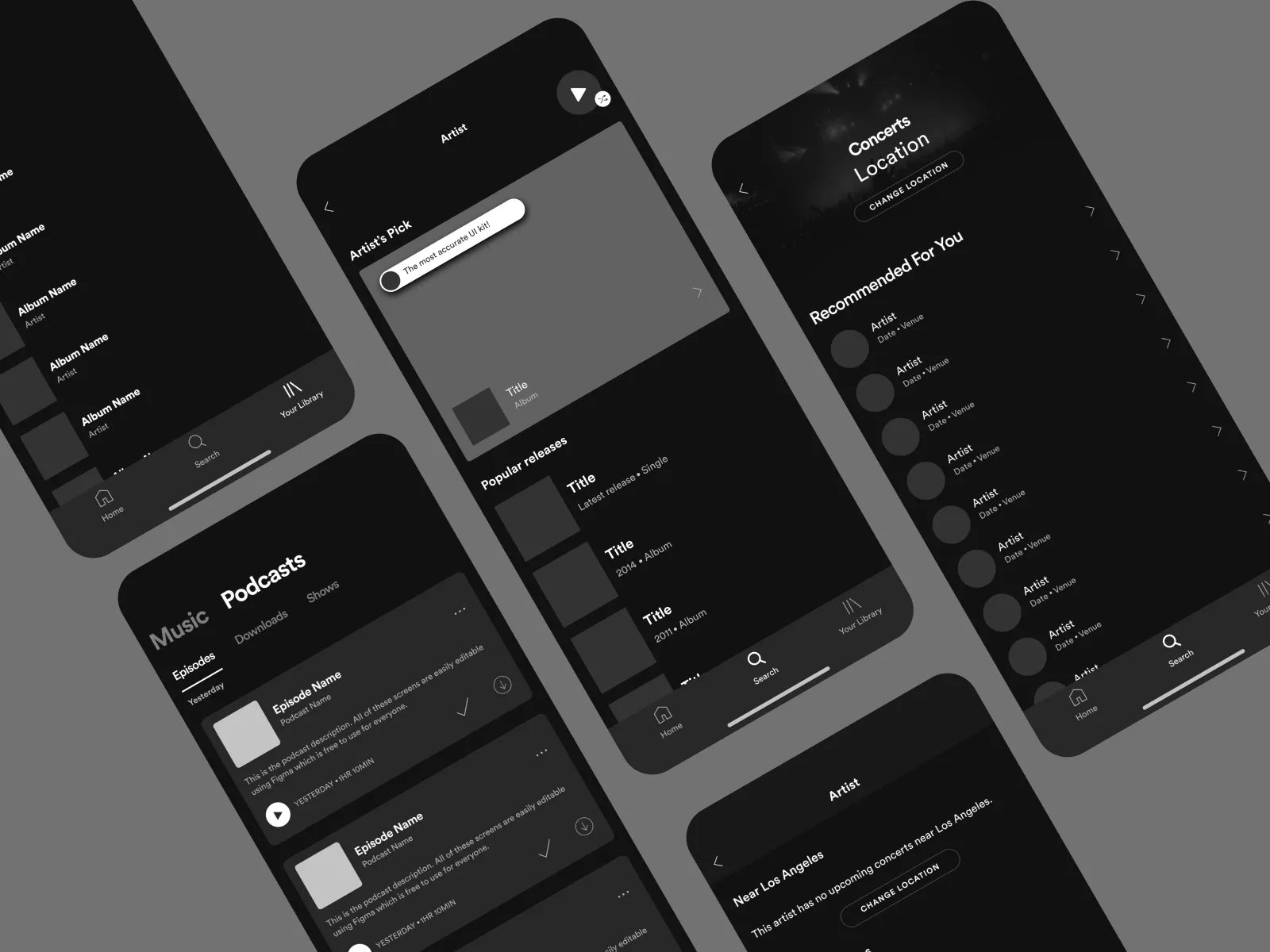 Spotify Mobile UI Kit for Figma and Adobe XD No 4
