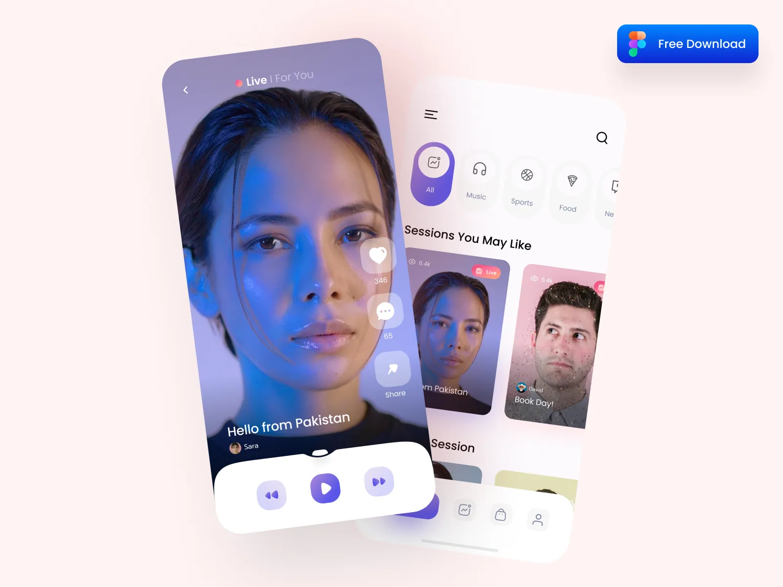 Streaming App UI for Figma and Adobe XD No 4