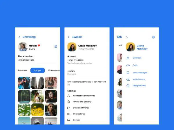 Telegram App UI Kit for Figma and Adobe XD