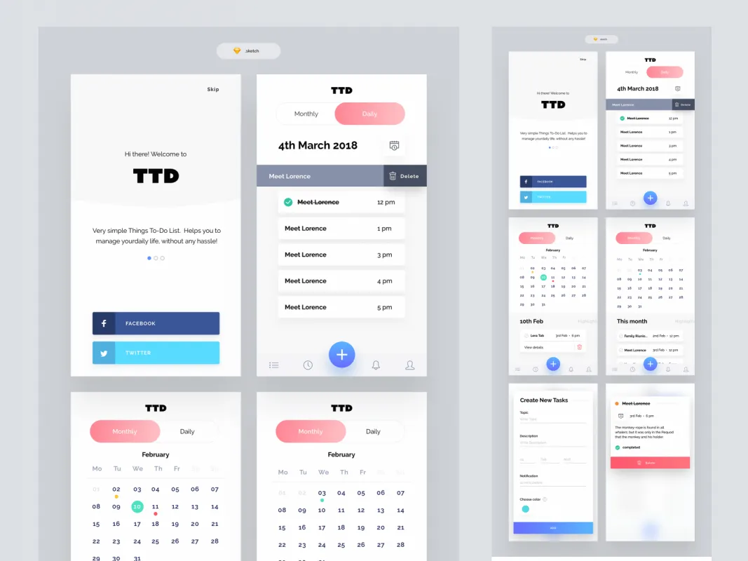 To Do List App Freebie for Figma and Adobe XD