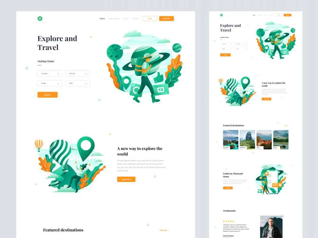 Tour and Travel Website for Figma for Figma and Adobe XD