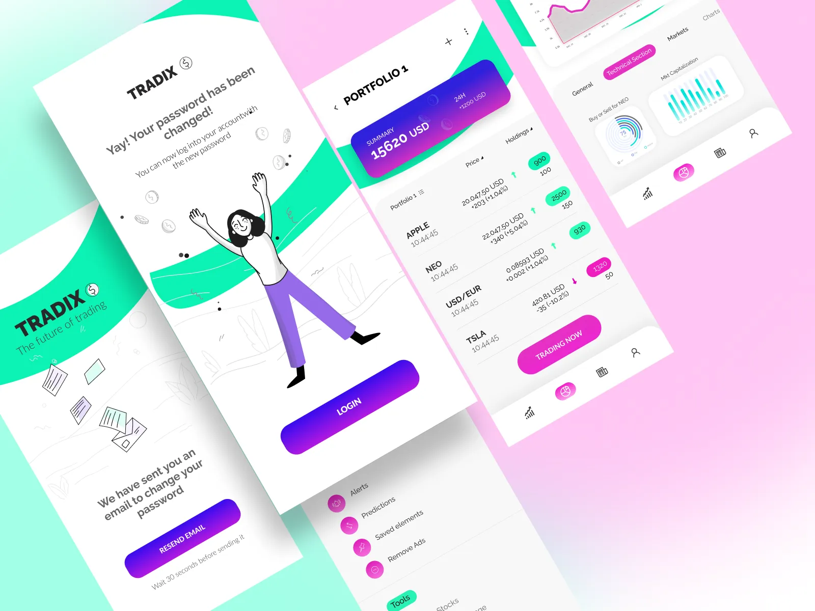 Trading App UI Kit for Figma and Adobe XD No 2