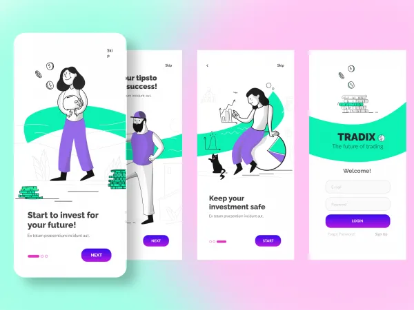 Trading App UI Kit for Figma and Adobe XD
