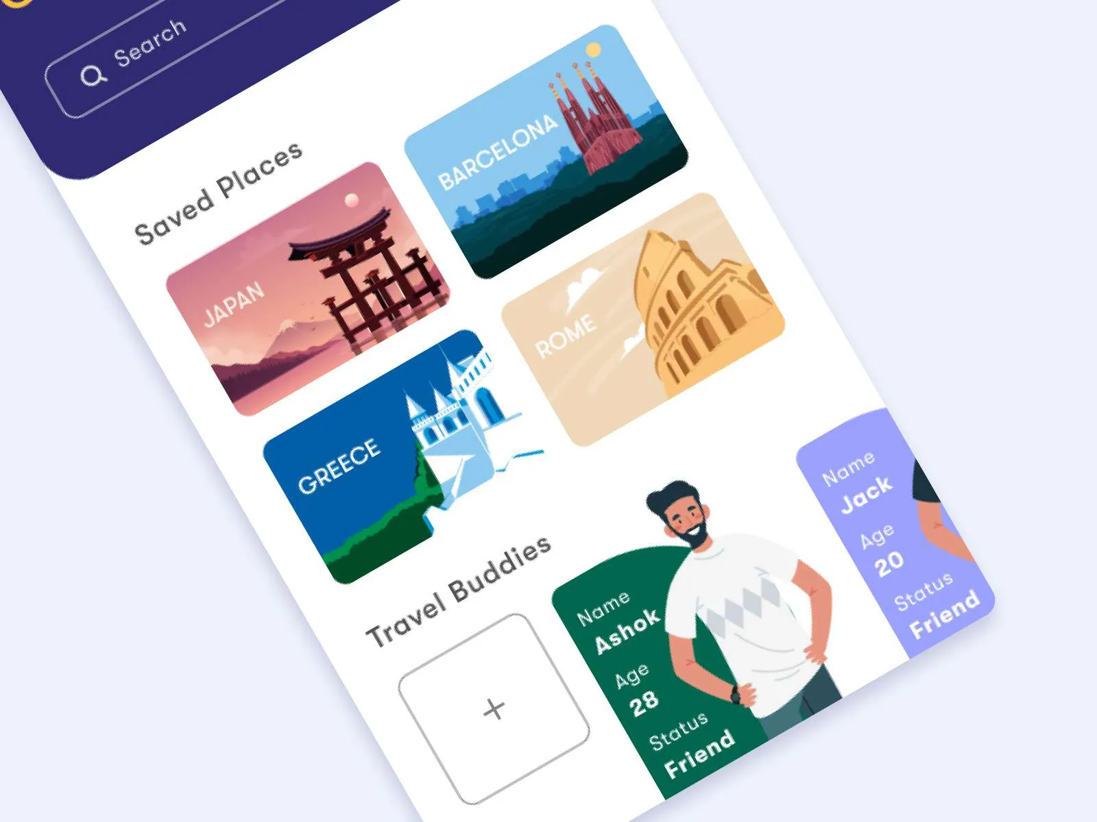 Travel App for Figma and Adobe XD No 2