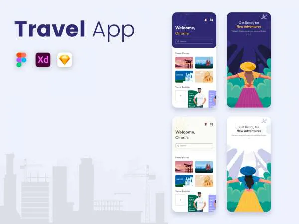 Travel App for Figma and Adobe XD