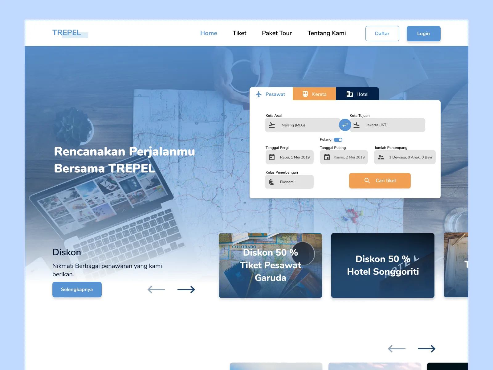 Travel Web Design for Figma and Adobe XD No 2