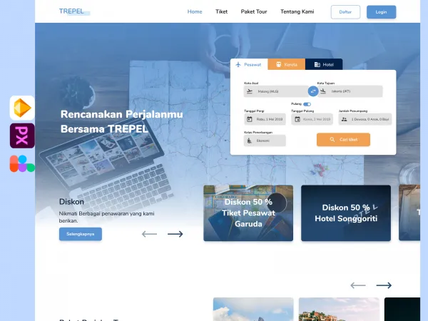 Travel Web Design for Figma and Adobe XD
