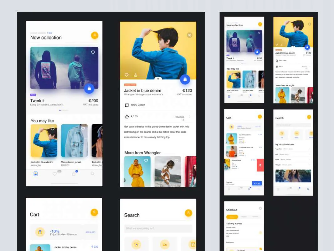 UI Shop Kit Freebie for Figma and Adobe XD