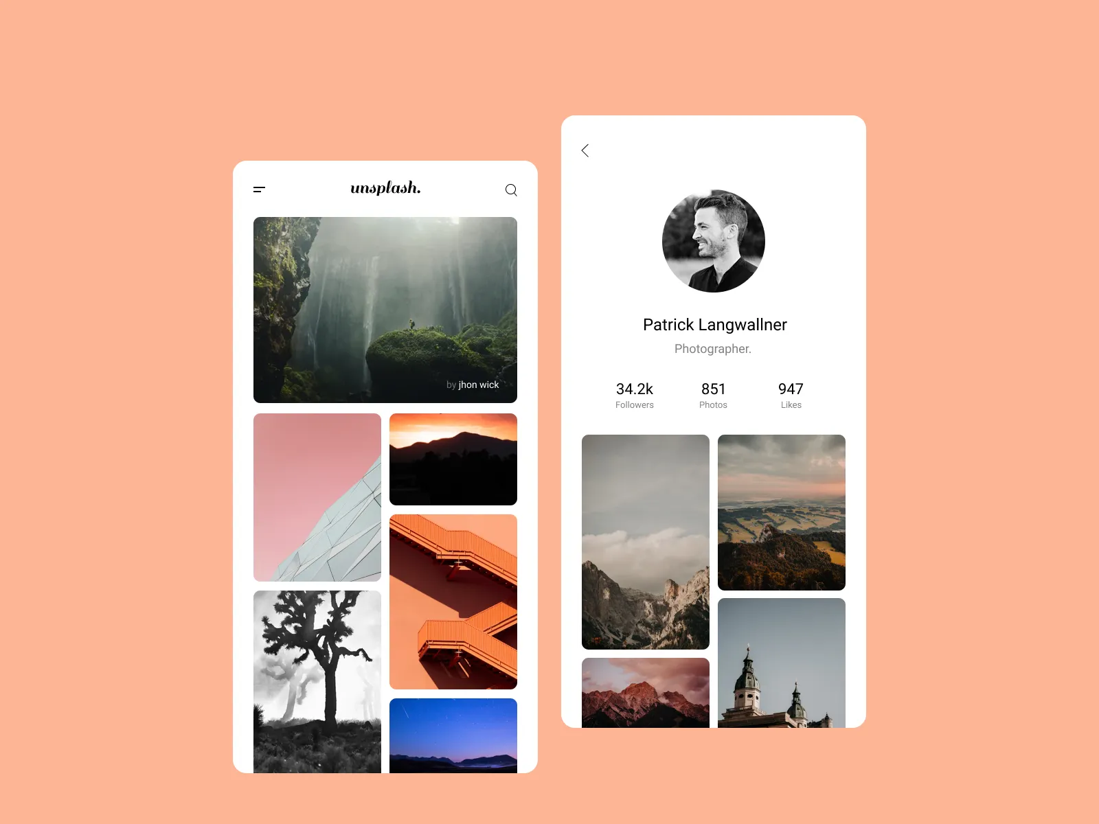Unsplash App UI Kit for Figma and Adobe XD No 2