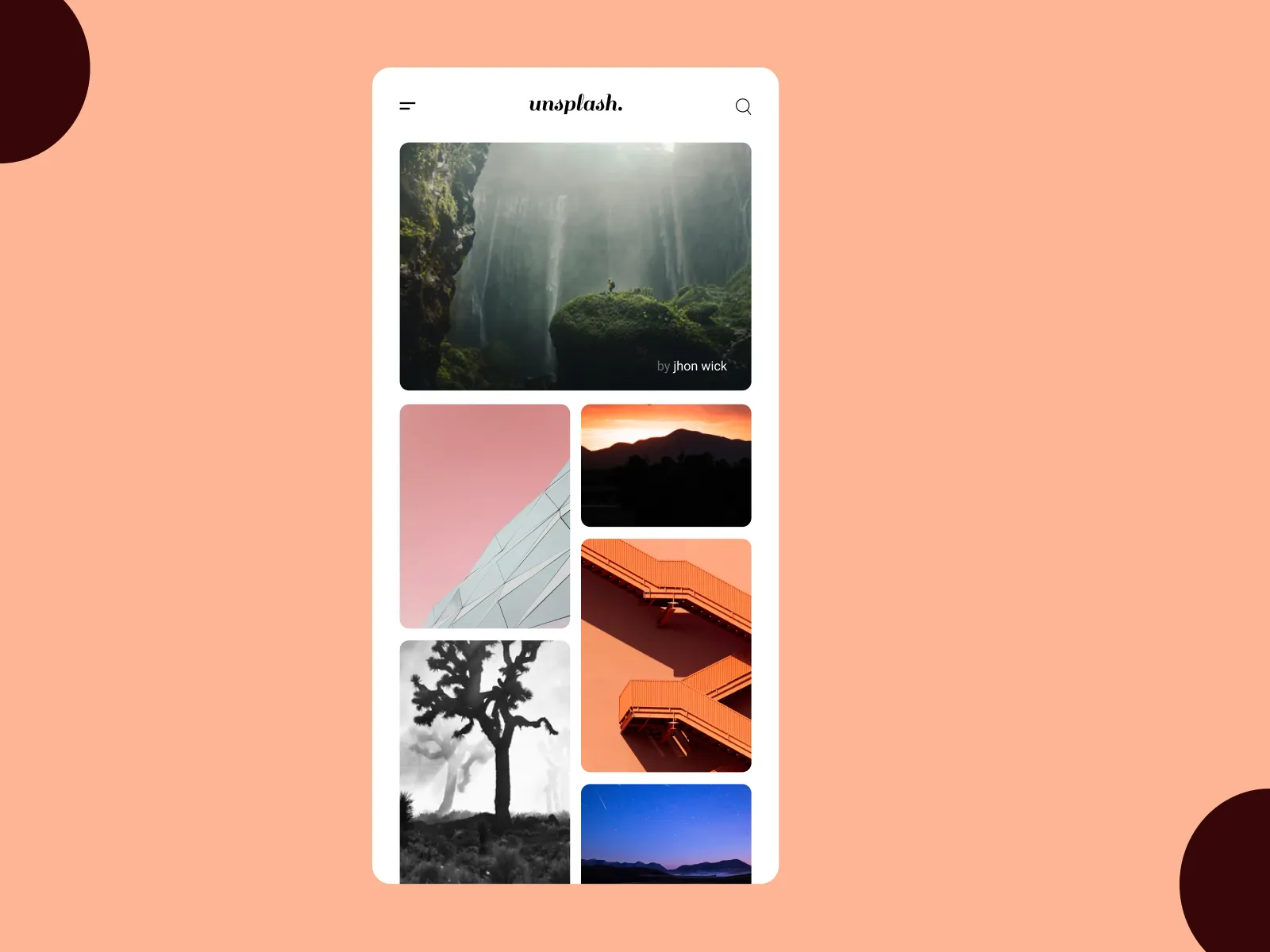 Unsplash App UI Kit for Figma and Adobe XD No 4