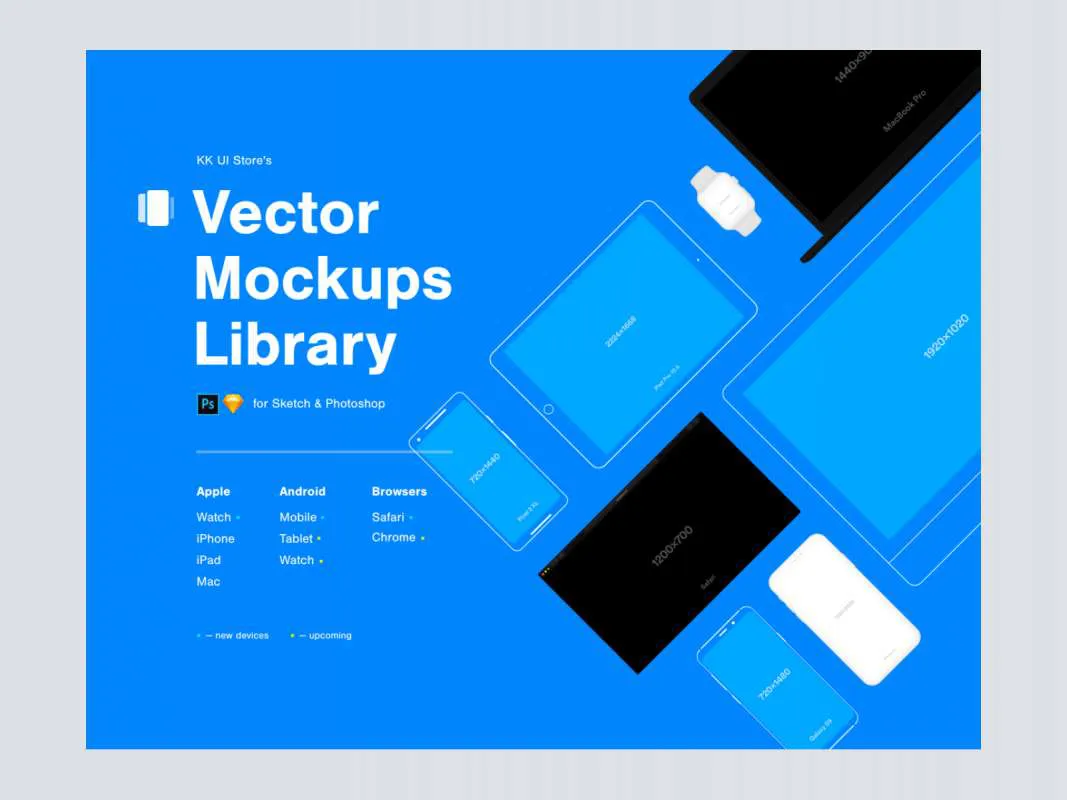 Vector Mockups Library for Figma and Adobe XD