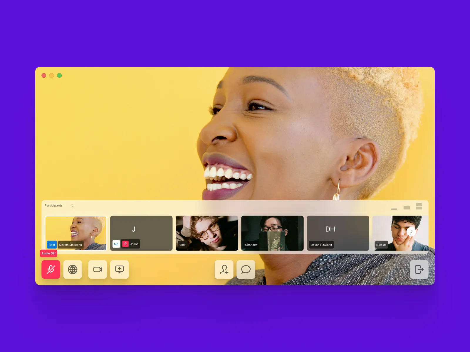 Video Conferencing App (for MacOS) for Figma and Adobe XD No 4