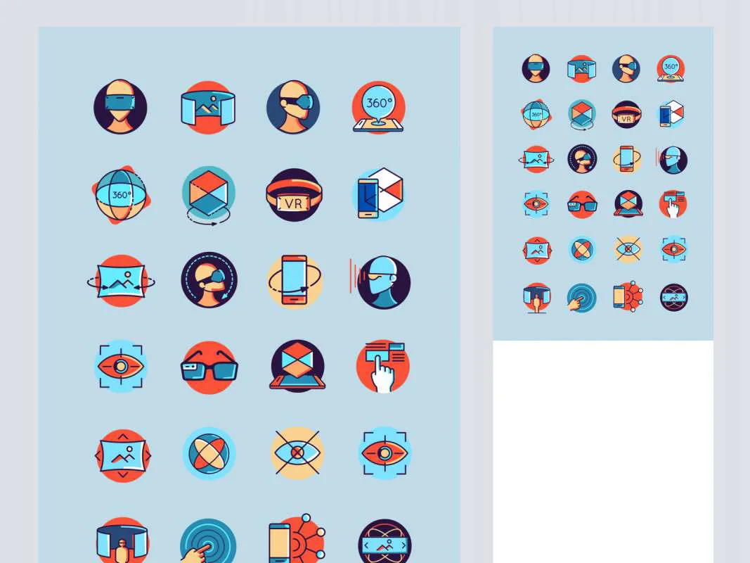 Virtual Reality Free Icon Pack for Figma and Adobe XD