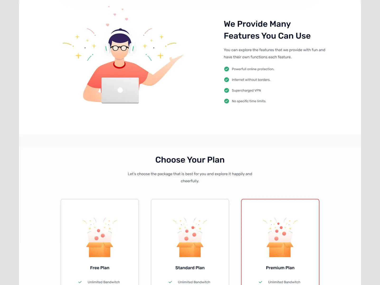 VPN Landing Page for Figma and Adobe XD No 2