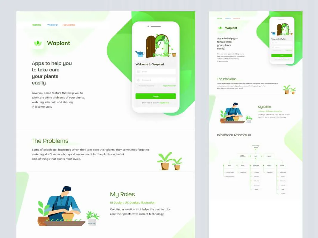 Waplant Plants - Free UI Kit for Adobe XD for Figma and Adobe XD